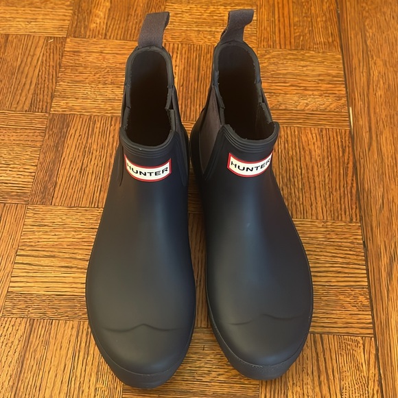 HUNTER WOMENS ORIGINALAL CHELSEA BOOT NAVY SIZE 9 - Picture 3 of 8
